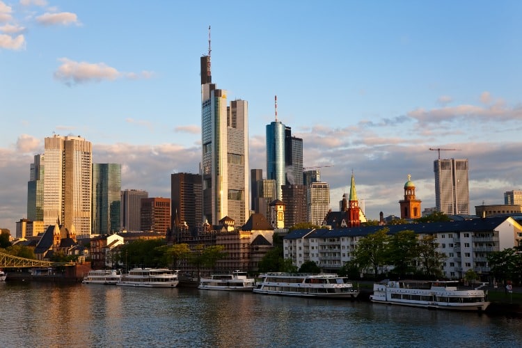 View of Frankfurt Skyline and Main River