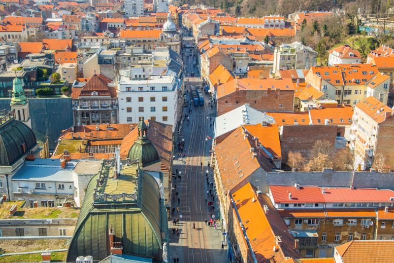 Ilica Street, Zagreb Aerial View