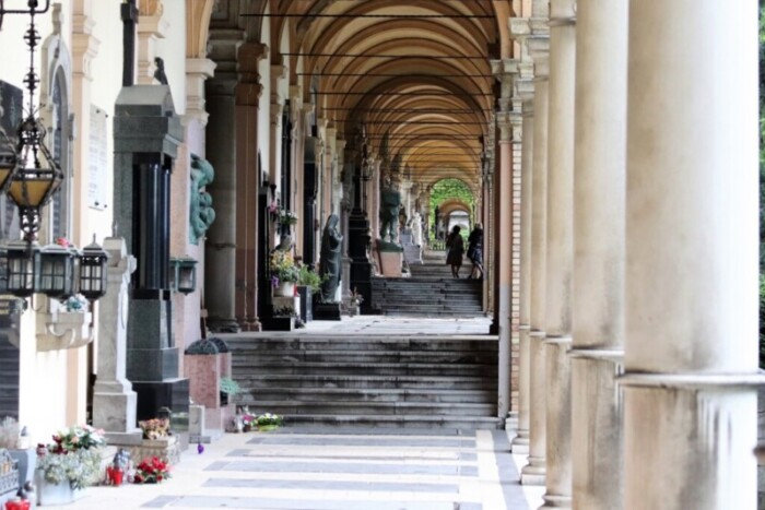 Beautiful arcades in Mirogoj Cemetery