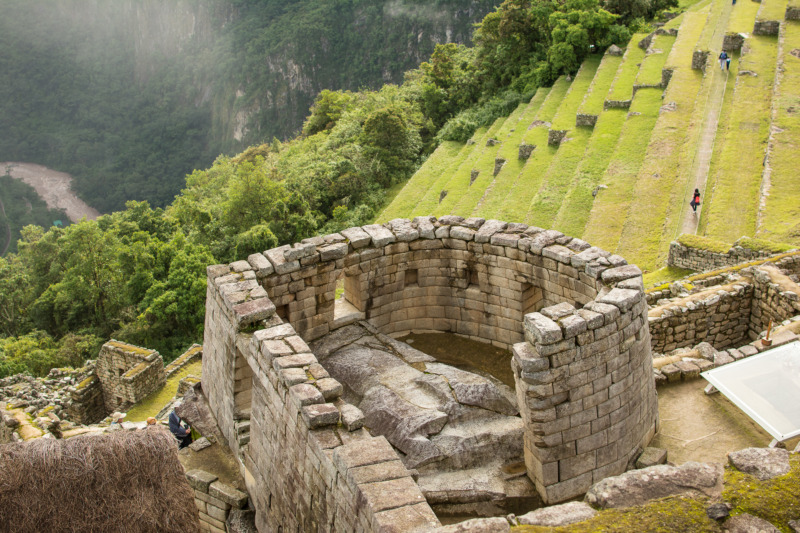 Temple of the Sun of Machu Picchu Aerial View