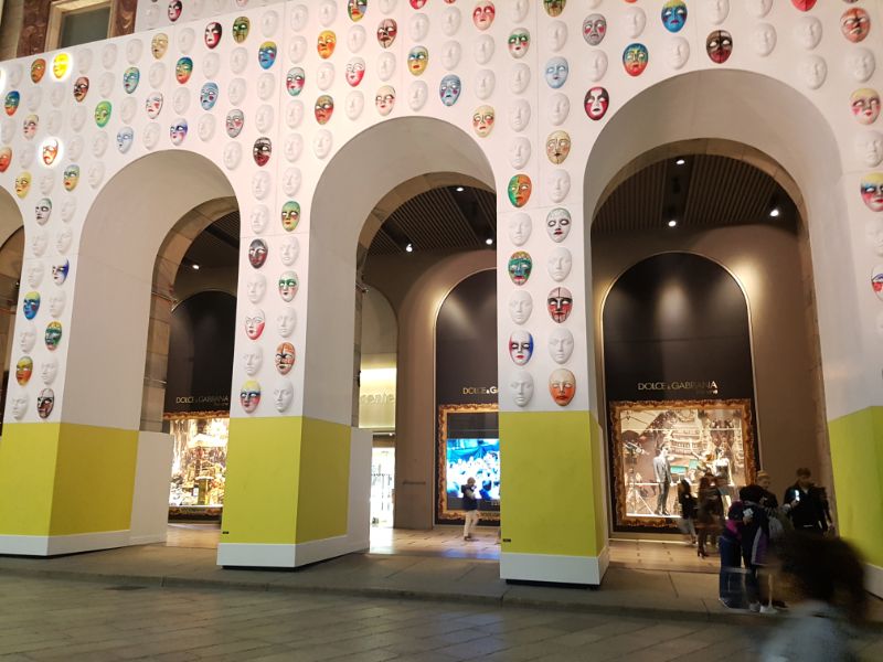 Front of La Rinascente in Milan, Italy