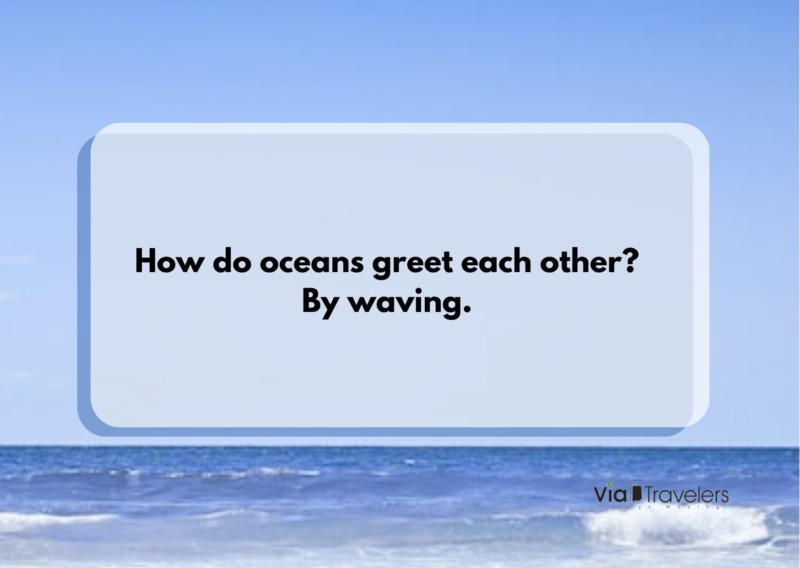 How do oceans greet each other? By waving. Travel joke