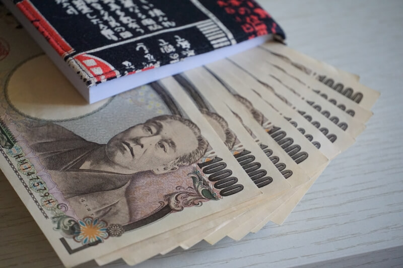 10000 Japanese Yen in a Book