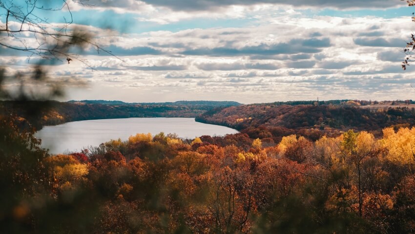 Lake Overlooking View and Skyline