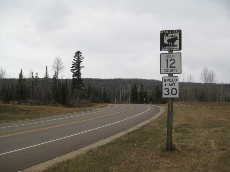 Empty Road with Road Sign