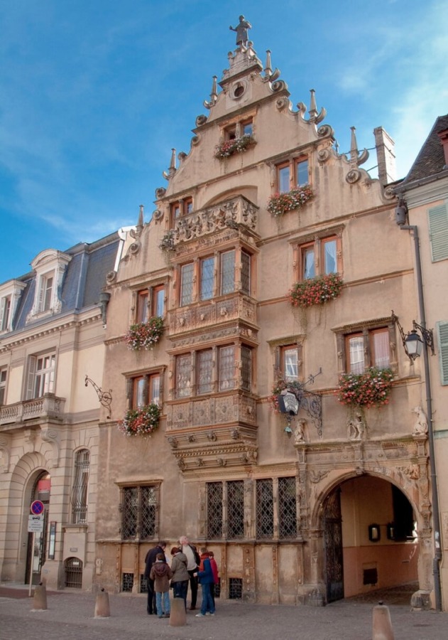 Renaissance facade of Maison des Têtes in Colmar