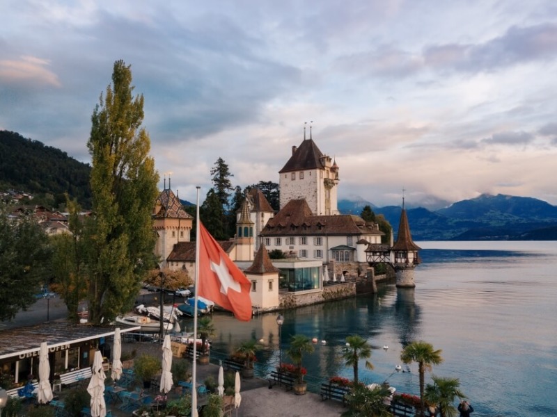 River by the Oberhofen Castle