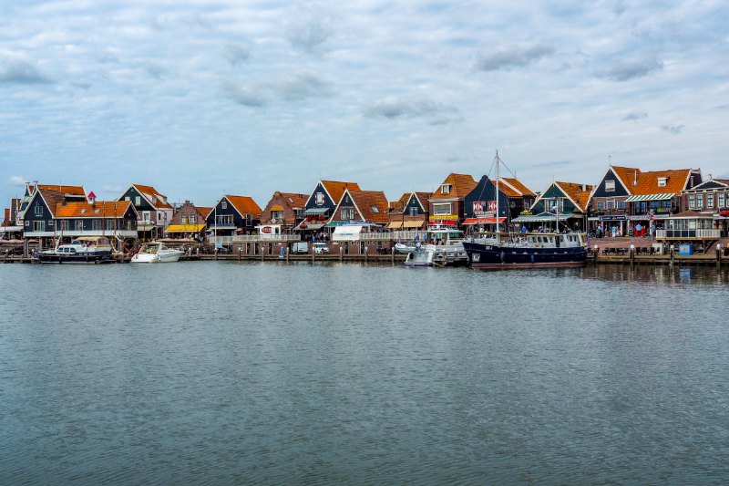 Volendam Harbor Scenry