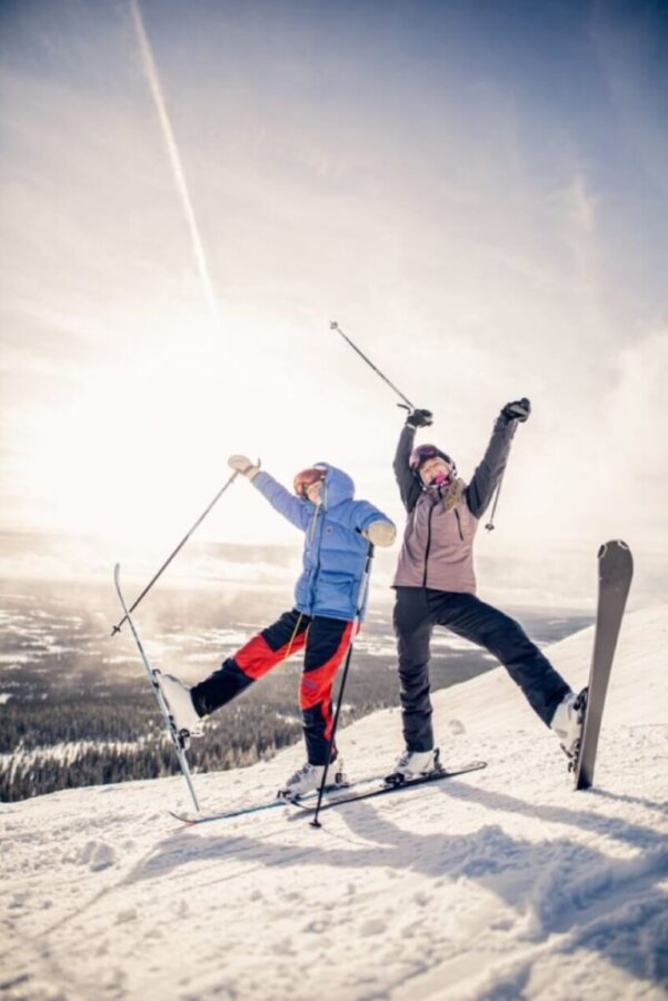 Friends Enjoying Skiing