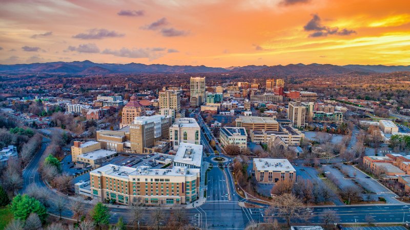 Asheville, North Carolina Aerial View