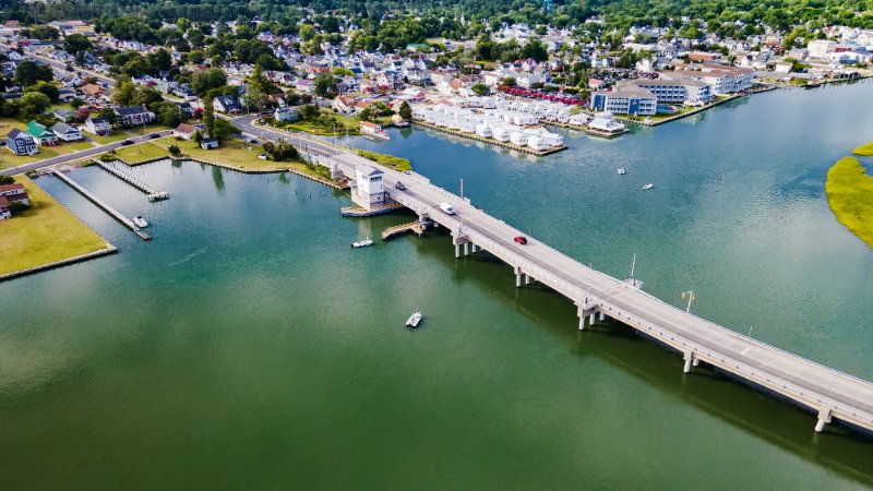 Chincoteague, Virginia Aerial View