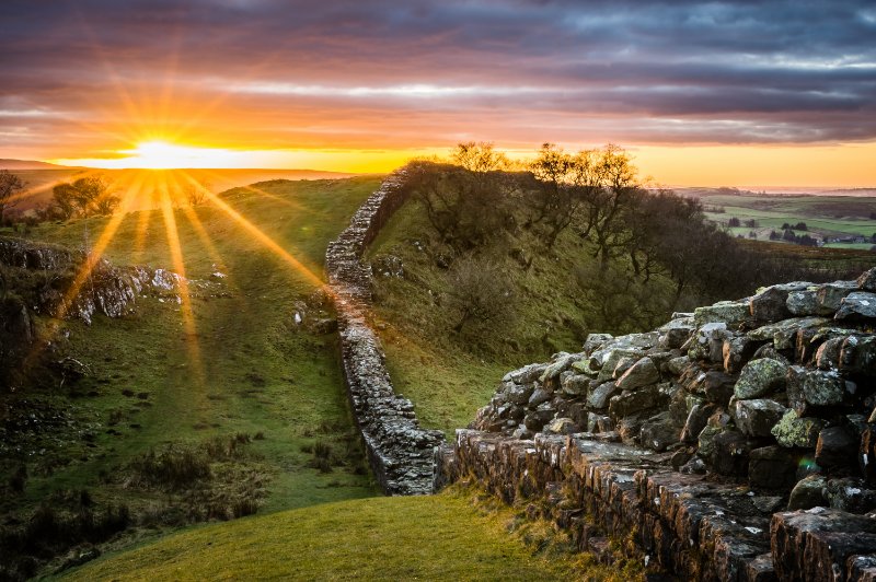 Hadrian's Wall and Sunset