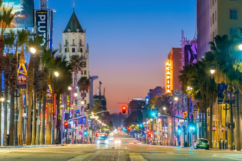 Hollywood Boulevard Night Lights