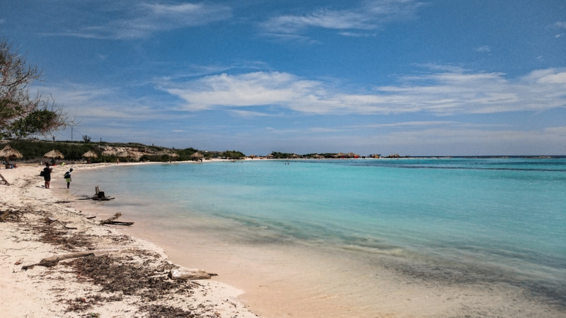 Beach and skyline in San Nicolas, Aruba