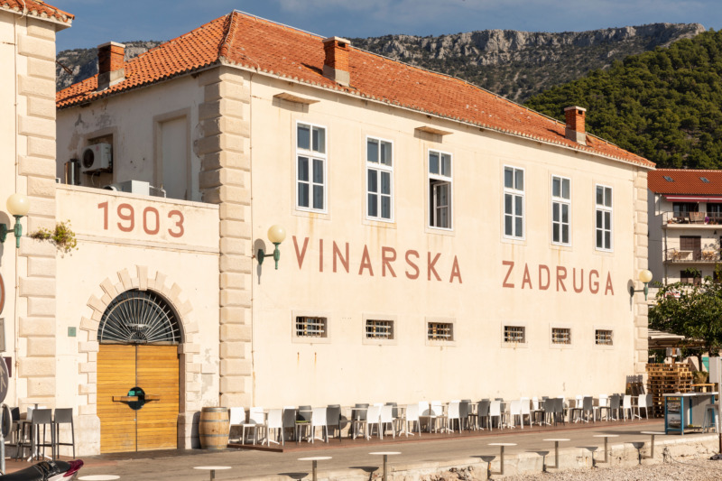The outside of Stina Winery with its wine cellar