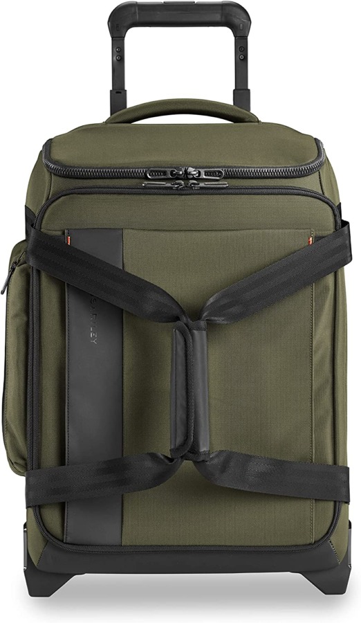 Dark green Briggs & Riley ZDX Upright Rolling Duffel Bag