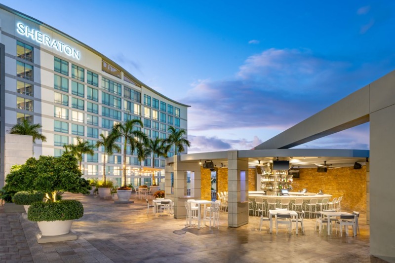 Rooftop bar area at the Sheraton Puerto Rico Hotel and Casino