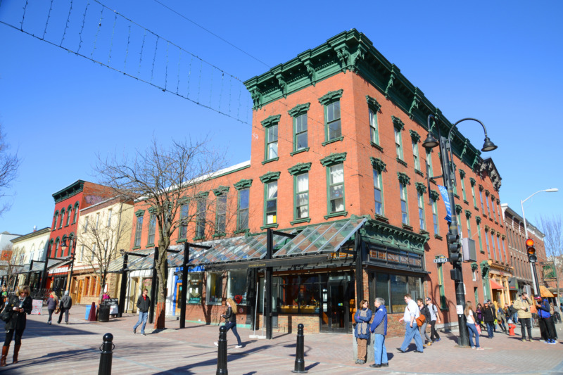 Church Street Marketplace in the historic district of Burlington, Vermont