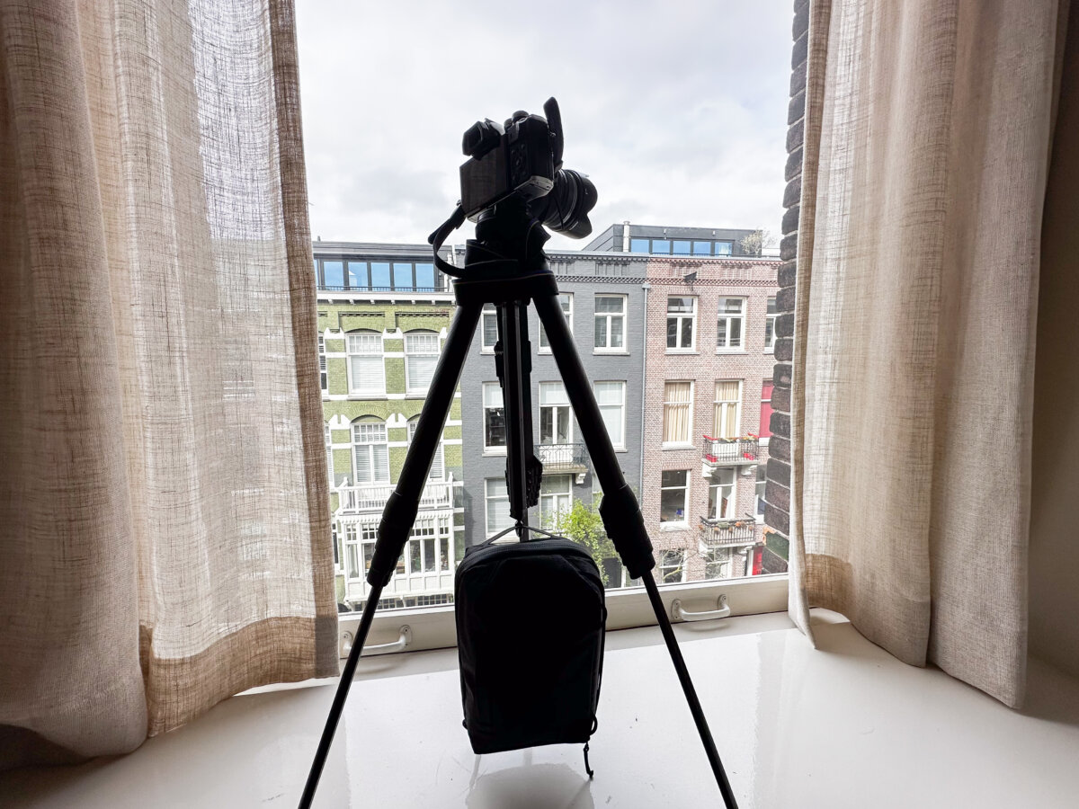 Hook Being Used with the Peak Design Tripod