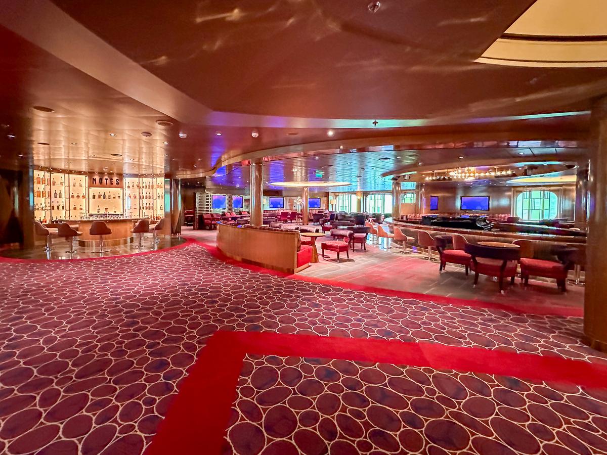 Luxurious bar area on Holland America’s MS Rotterdam cruise ship