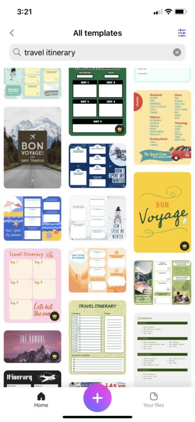 Adobe Express Itinerary Templates