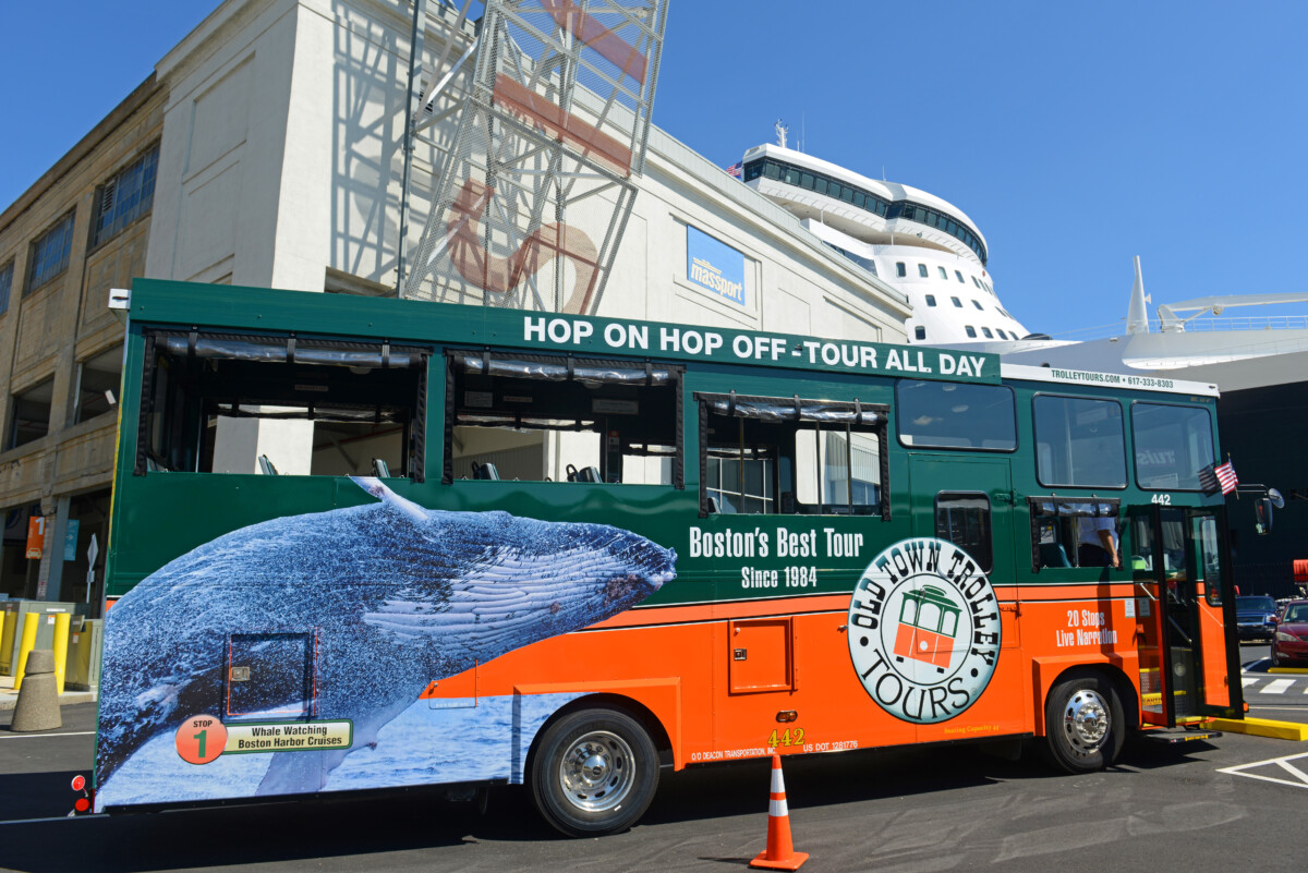 Boston Old Town Trolley Tours in Seaport District, city of Boston, Massachusetts