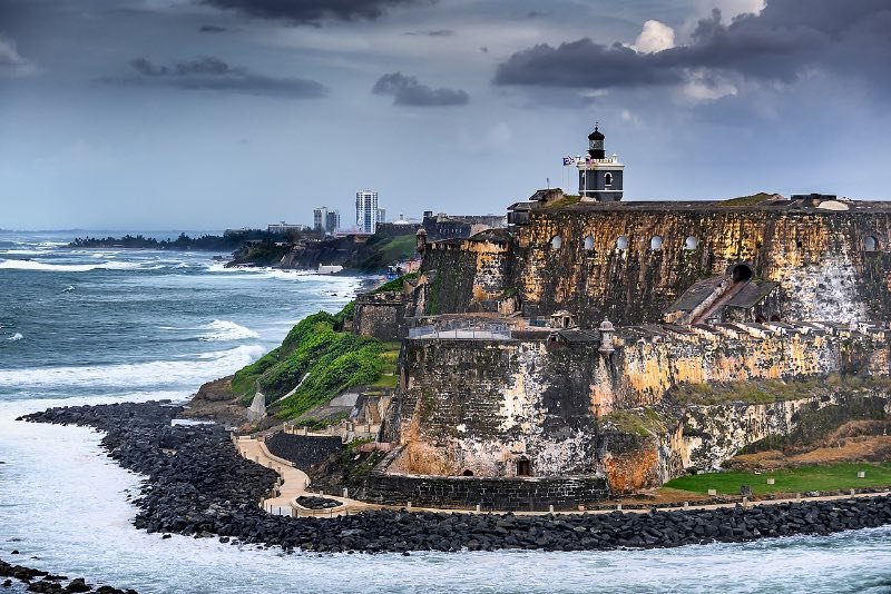 View of Castillo San Felipe del Morro and the ocean