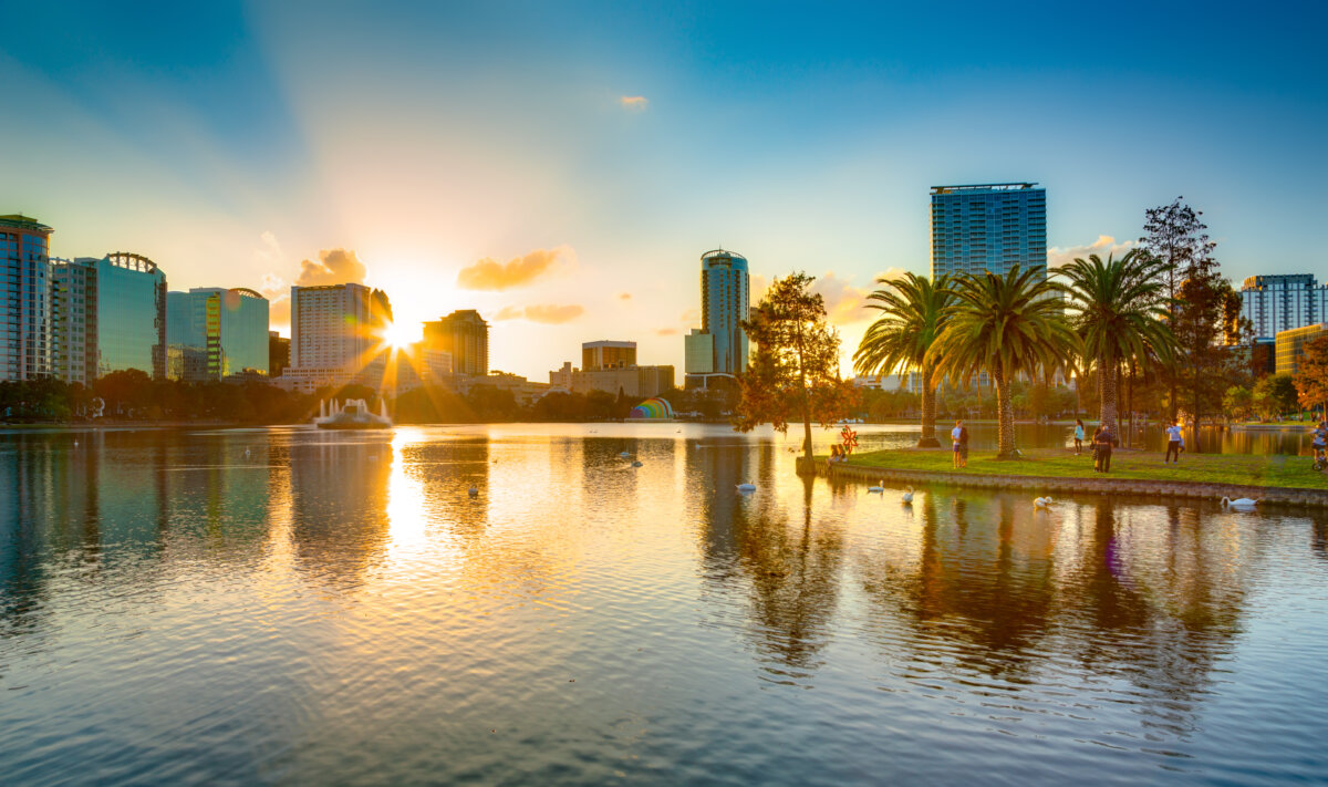 Sunset view at Downtown Orlando