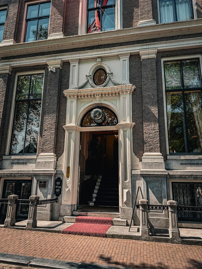 Elegant entrance of the Museum of the Canals on Herengracht, Amsterdam, Netherlands