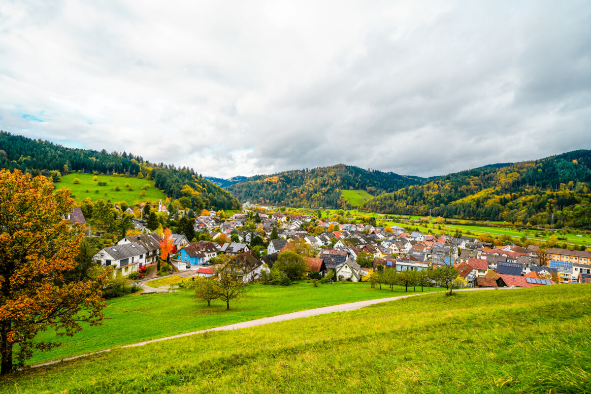 View of the Kinzig Valley village in Central Black Forest, Germany