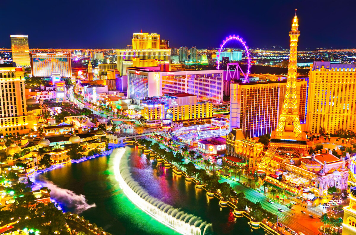 Aerial view of Las Vegas Boulevard