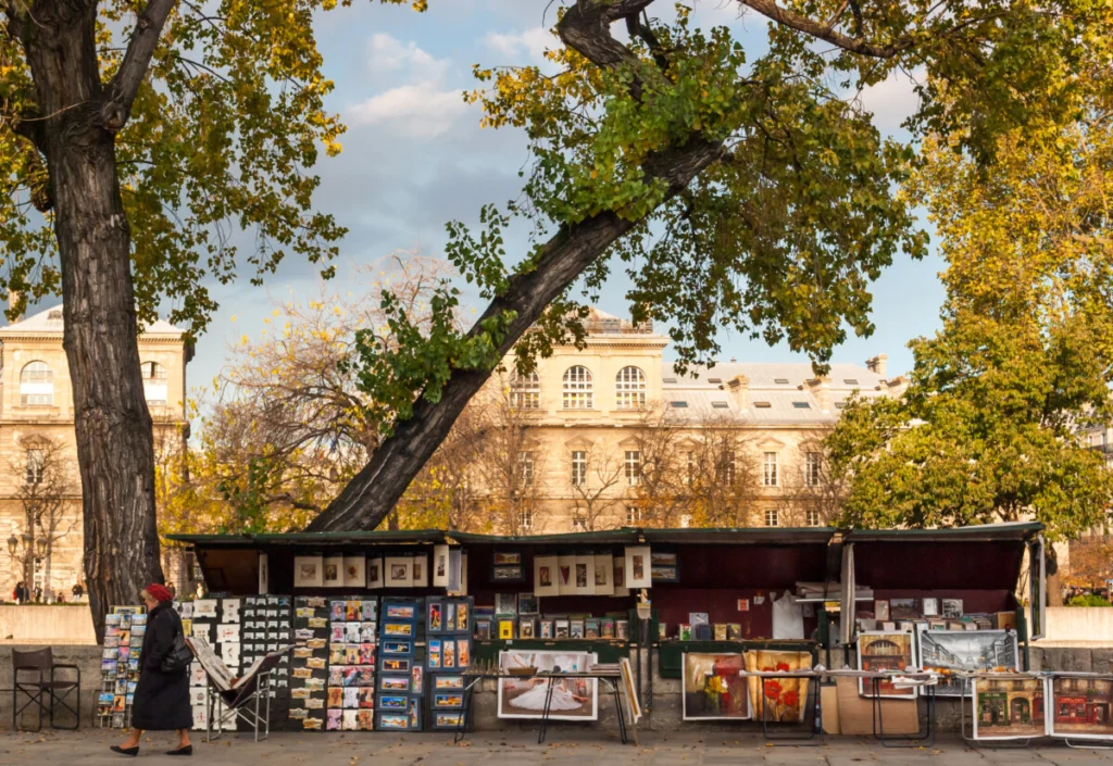 Les bouquinistes de la Seine or the Paris second-hand booksellers in Paris, France