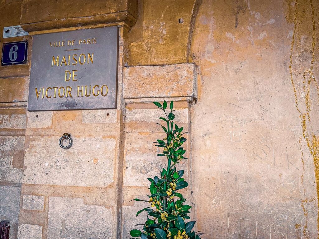 Sign outside the Maison de Victor Hugo museum in Paris