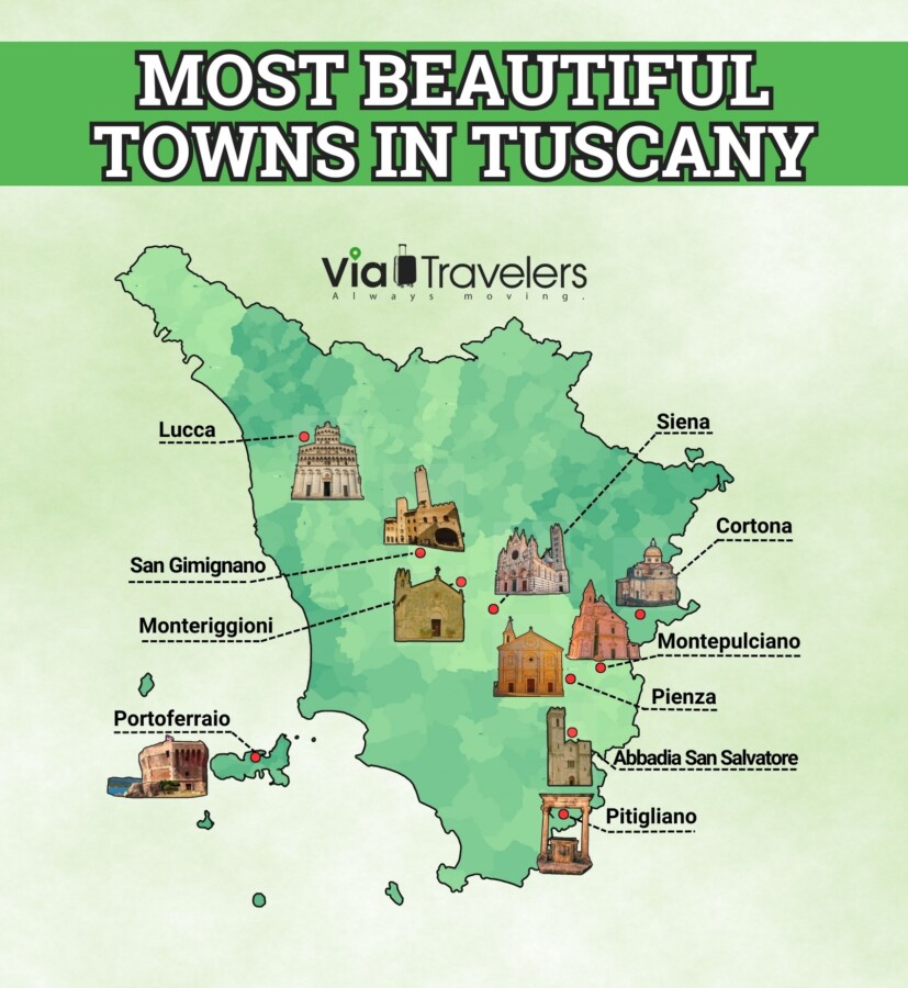 Map of Towns in Tuscany to Visit