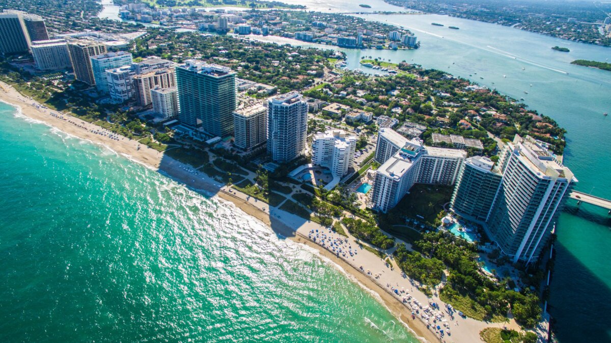 Aerial view of Miami Beach