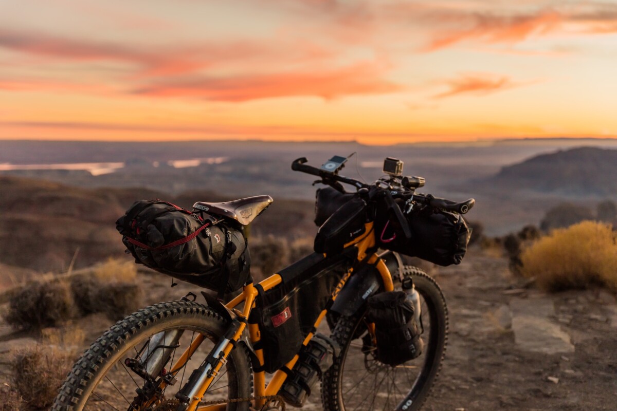 Off-road bike on top of hill