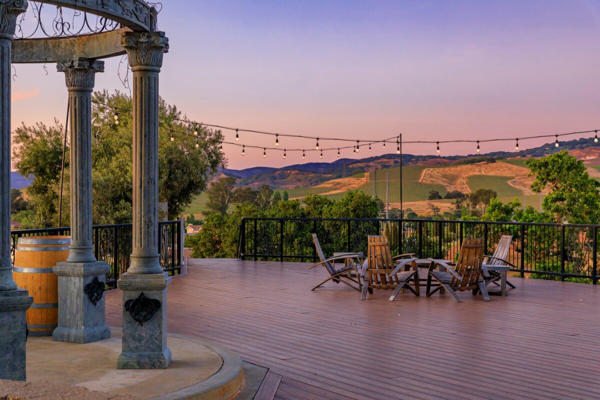 Vineyard in Napa Valley with seating