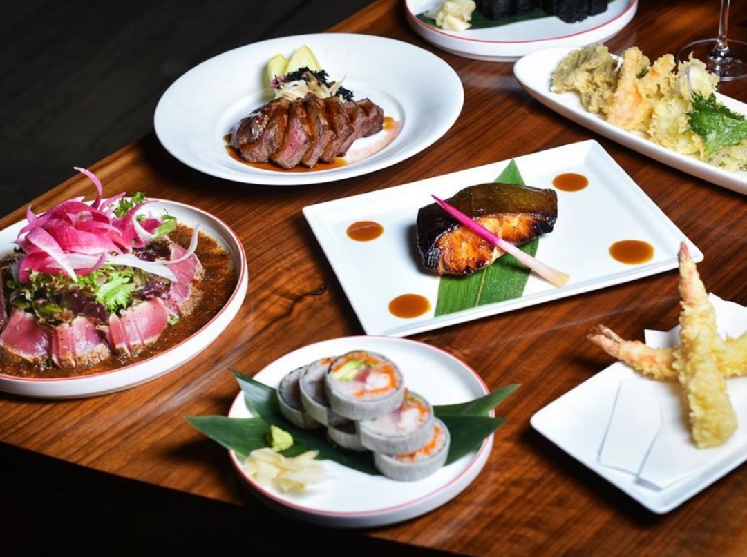 Different dishes served in Nobu Newport Beach