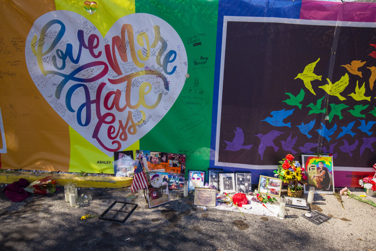 Memorial outside Pulse Nightclub