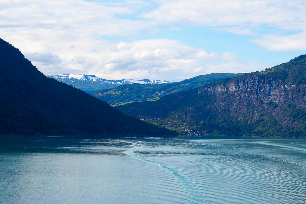  Majestic fjord with serene waters and stunning mountain views in Sognefjord, Norway