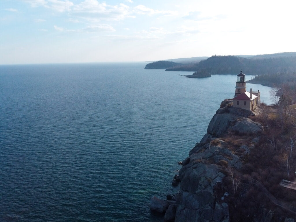 Aerial view of Split Rock Lighthouse