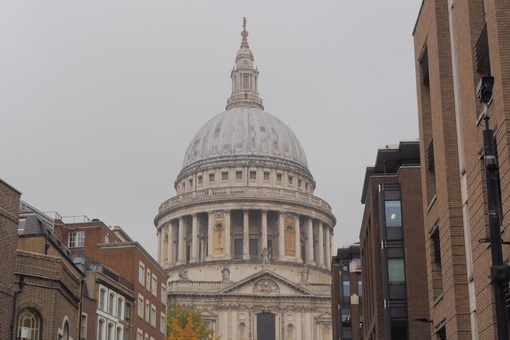 St. Paul's Cathedral dome amidst London's skyline